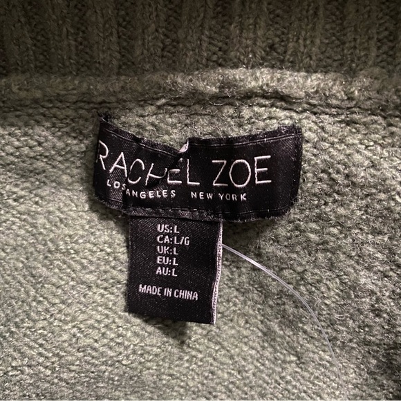 Rachel Zoe Green Wool Blend Turtleneck Legging Hi Low Sweater - Picture 4 of 5